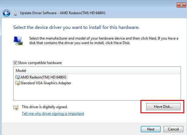 install driver from device manager