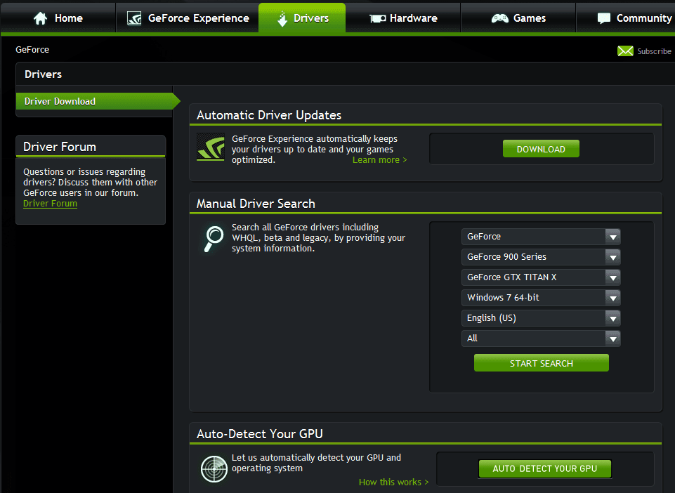 nvidia drivers download windows 10 64 bit free