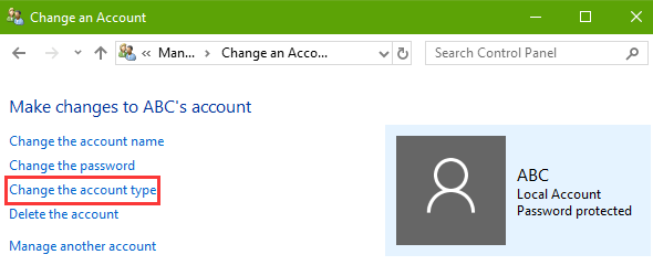 change-the-account-type-fix-windows-10-start-menu-not-working