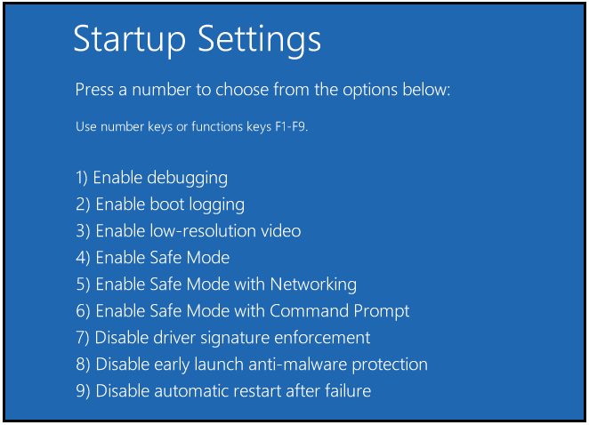 disable driver signature enforcement