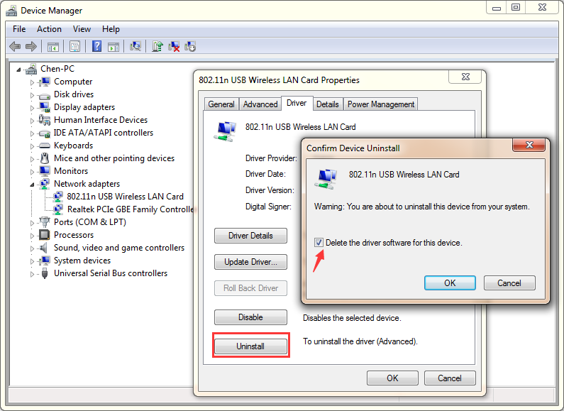 windows 10 uninstall drivers