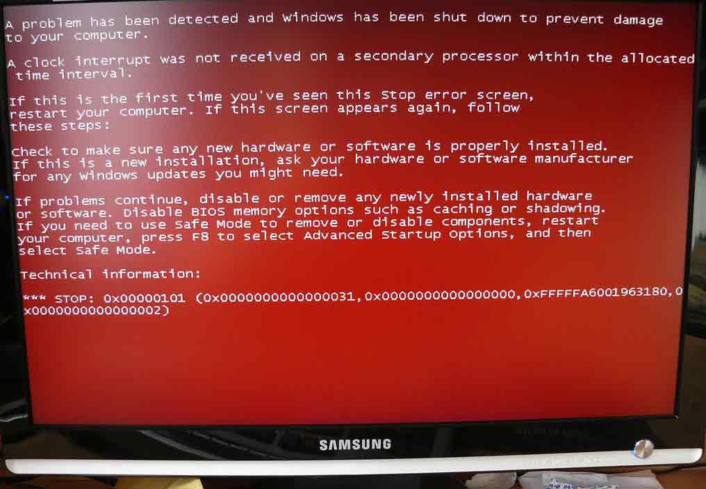 red screen of death windows