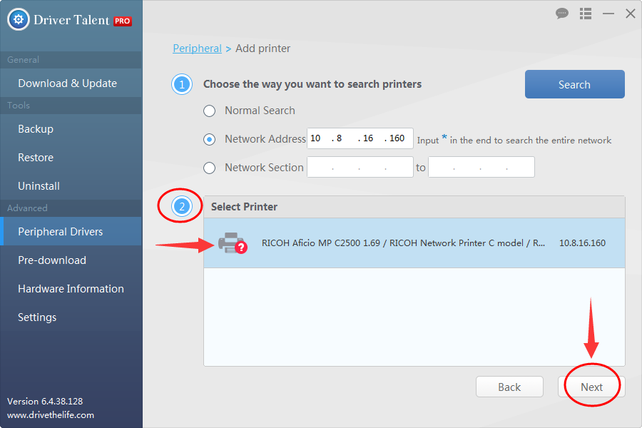 printer network next