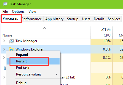restart-windows-explorer-check-fix-duplicate-drives.png