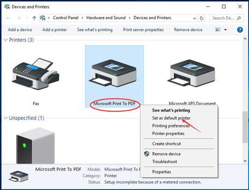 microsoft to pdf printer