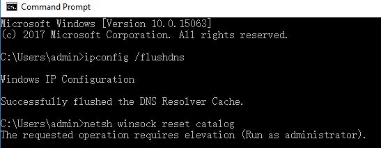 netsh winsock reset catalog windows 8