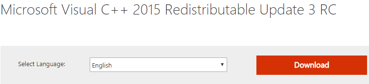 c++ redistributable for visual studio 2015