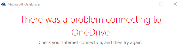 onedrive there was a problem connecting to onedrive