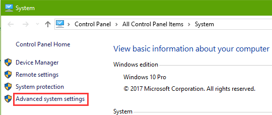 system advanced system settings windows 10 png - bad module fortnite