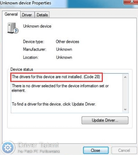 Драйвер код 28. Device Driver. Драйвер не отвечает.