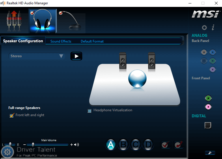 asus realtek hd audio manager