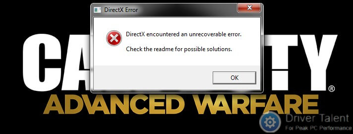 call of verplichting black ops 2 directx onherstelbare fout opgelost