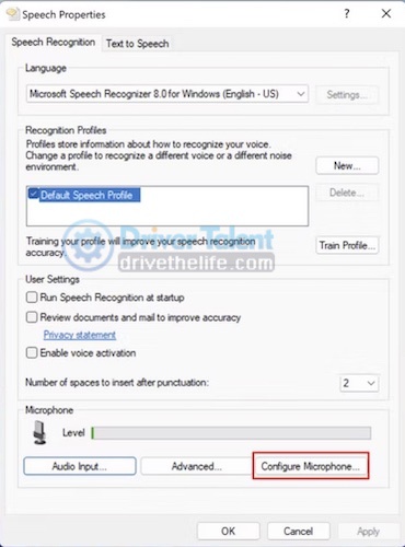 Configure Microphone