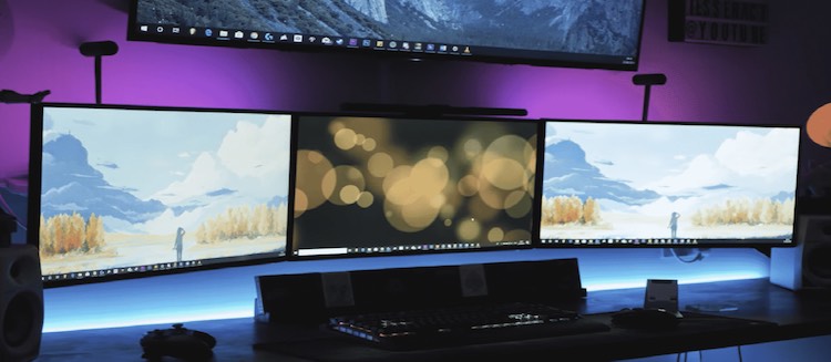 three monitors