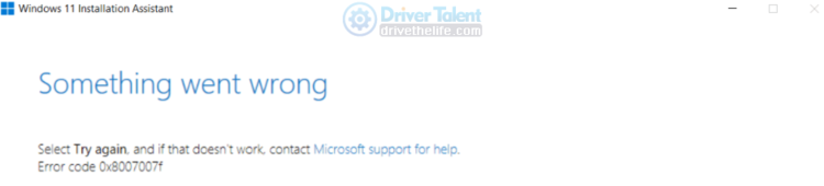 Windows 11 code 0x8007007f