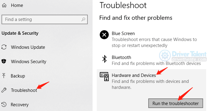 run the troubleshooter