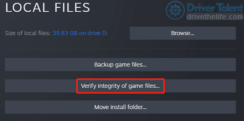 Verify integrity of game files