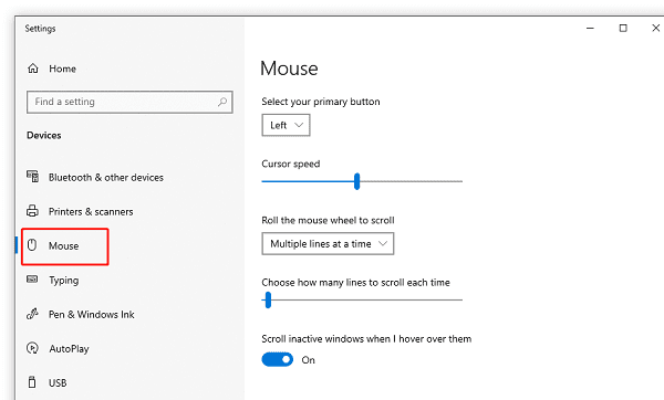 Mouse-Settings