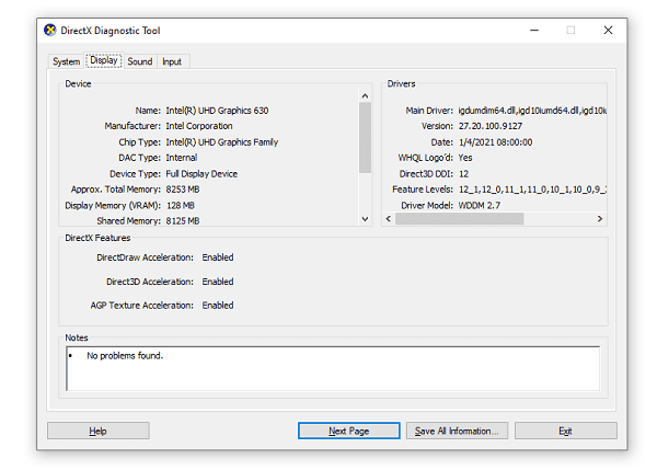 Using-DirectX-Diagnostic-Tool