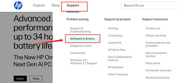 navigate-to-the-support-page