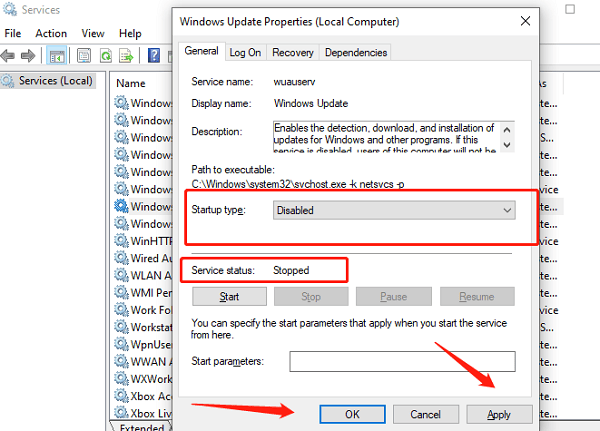 stop-windows-update-services