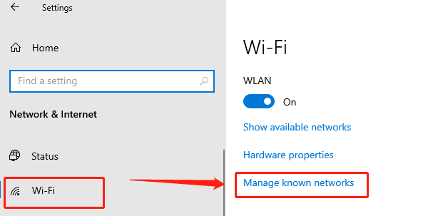 click-manage-known-networks