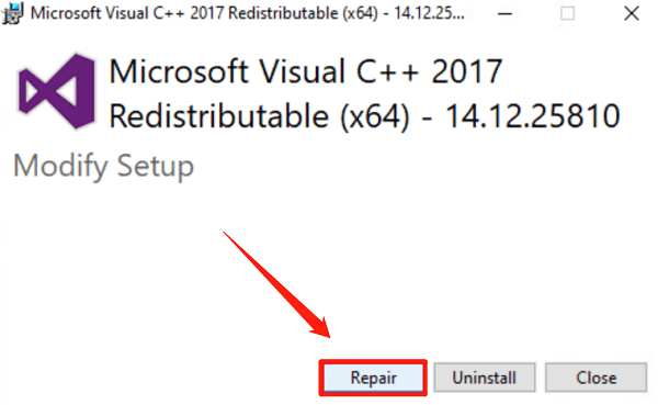 repair-Microsoft-Visual-C++-Redistributables
