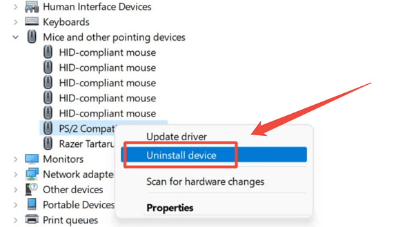 select-uninstall-device
