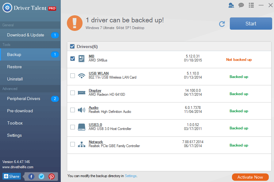 backup toshiba drivers