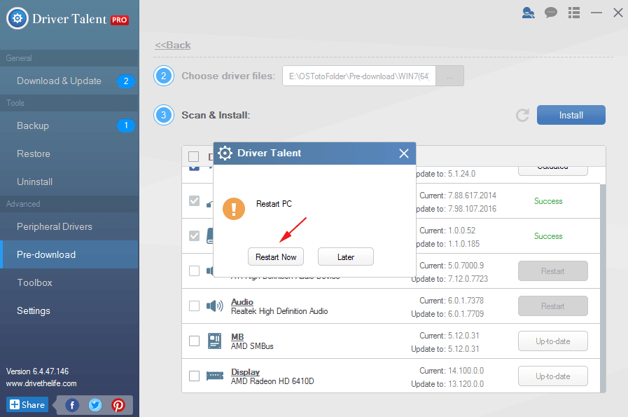 pre download restart pc