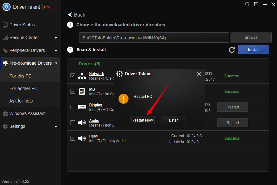 how to restart video driver windows 10