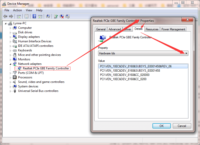 find hardware ids